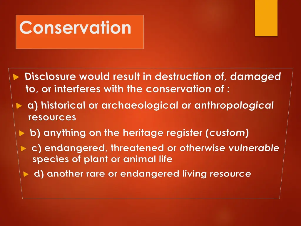 conservation