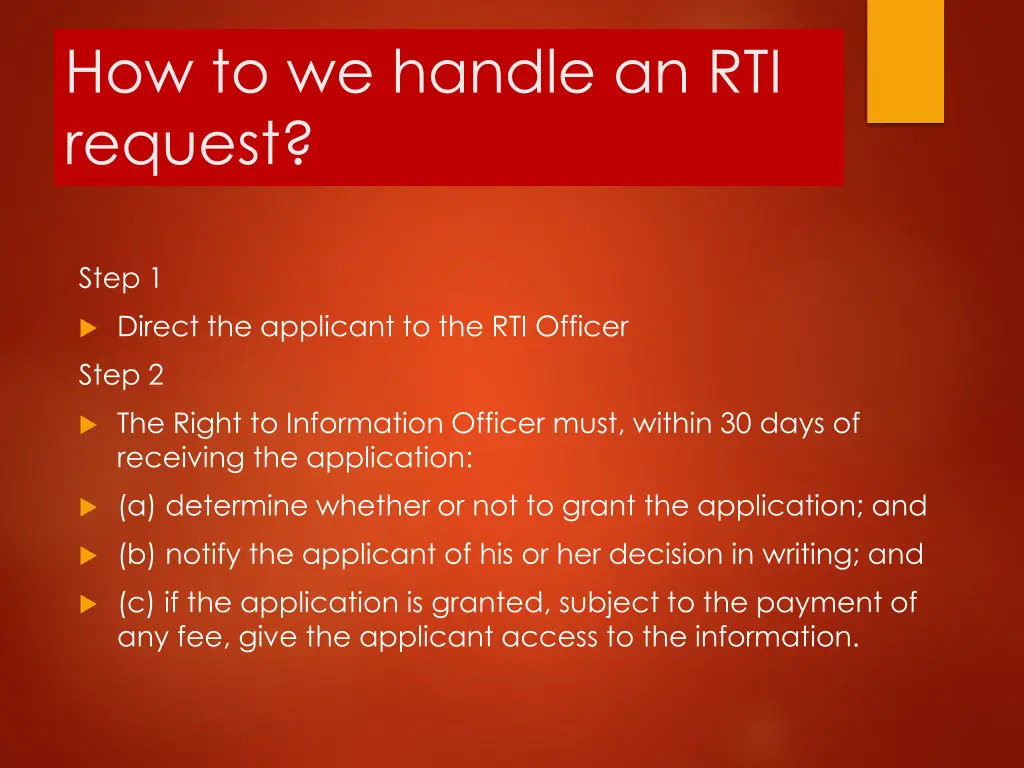 how to we handle an rti request