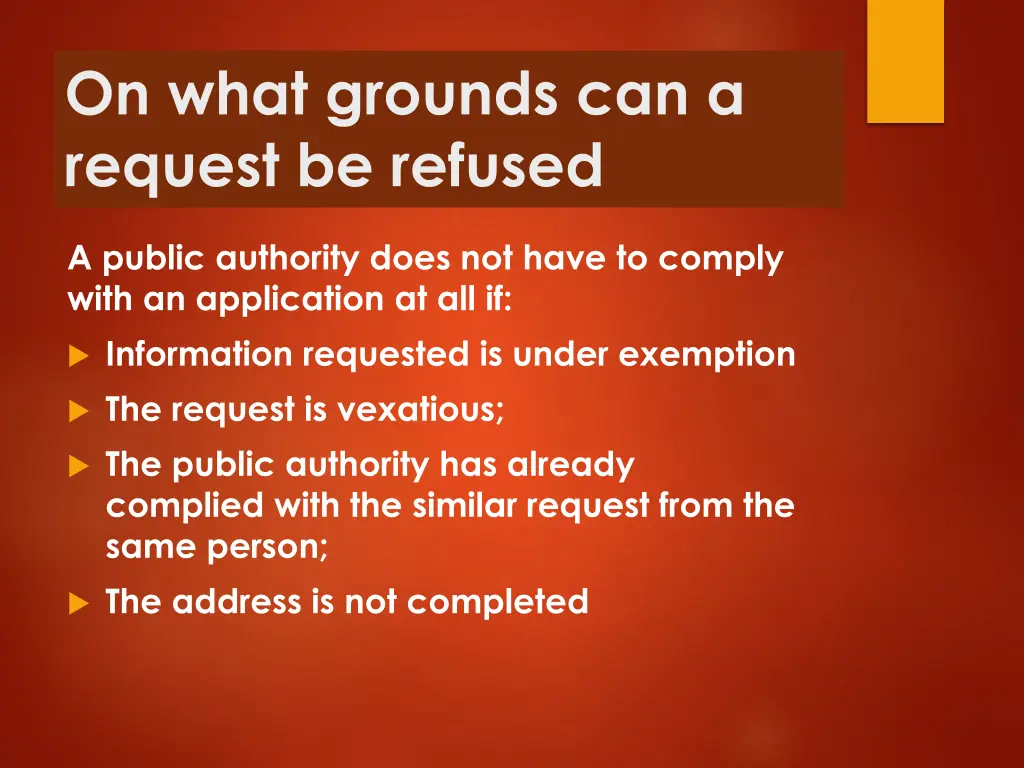 on what grounds can a request be refused