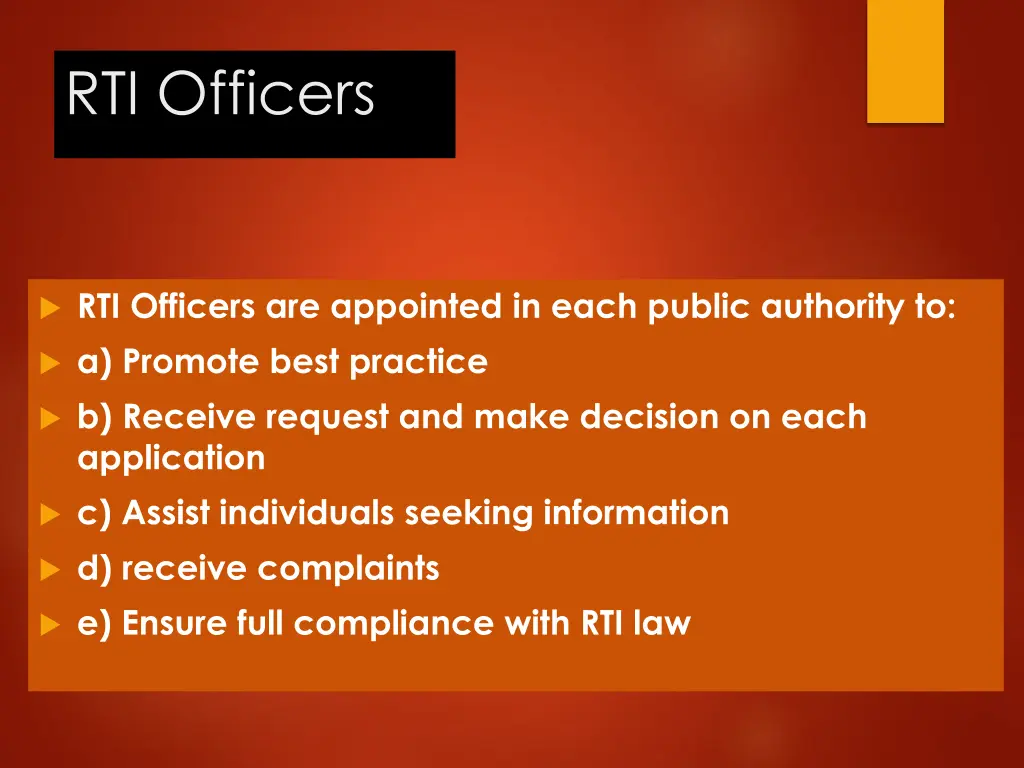 rti officers