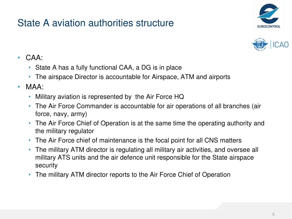 state a aviation authorities structure