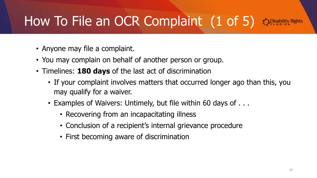 how to file an ocr complaint 1 of 5