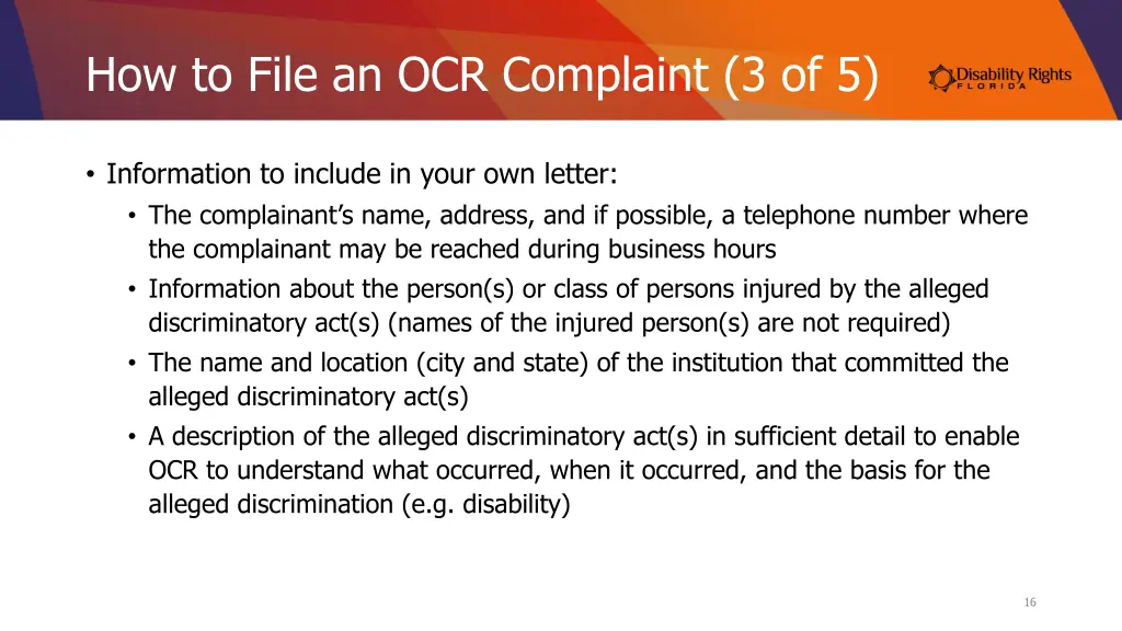 how to file an ocr complaint 3 of 5