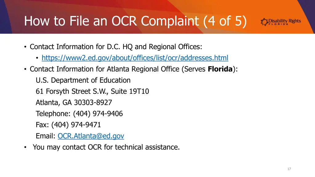 how to file an ocr complaint 4 of 5