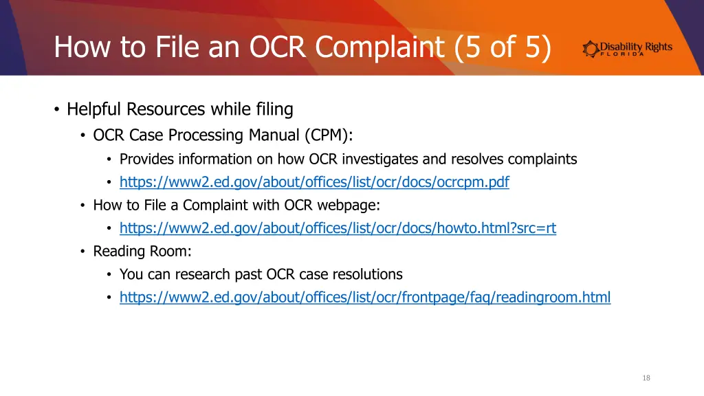 how to file an ocr complaint 5 of 5