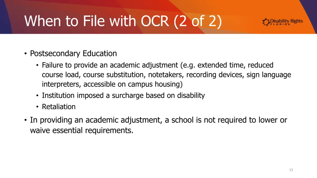 when to file with ocr 2 of 2