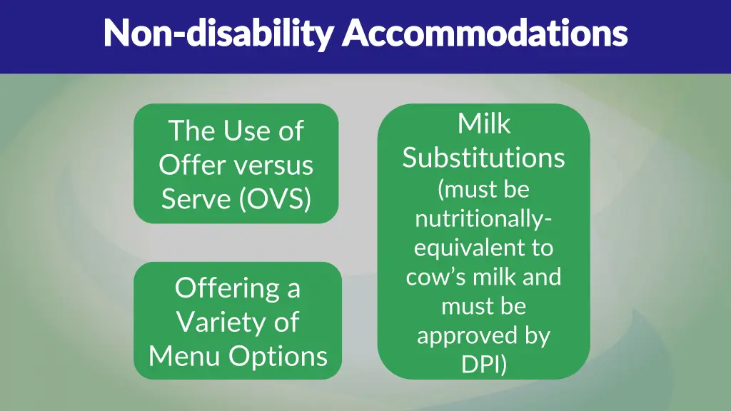 non non disability accommodations disability