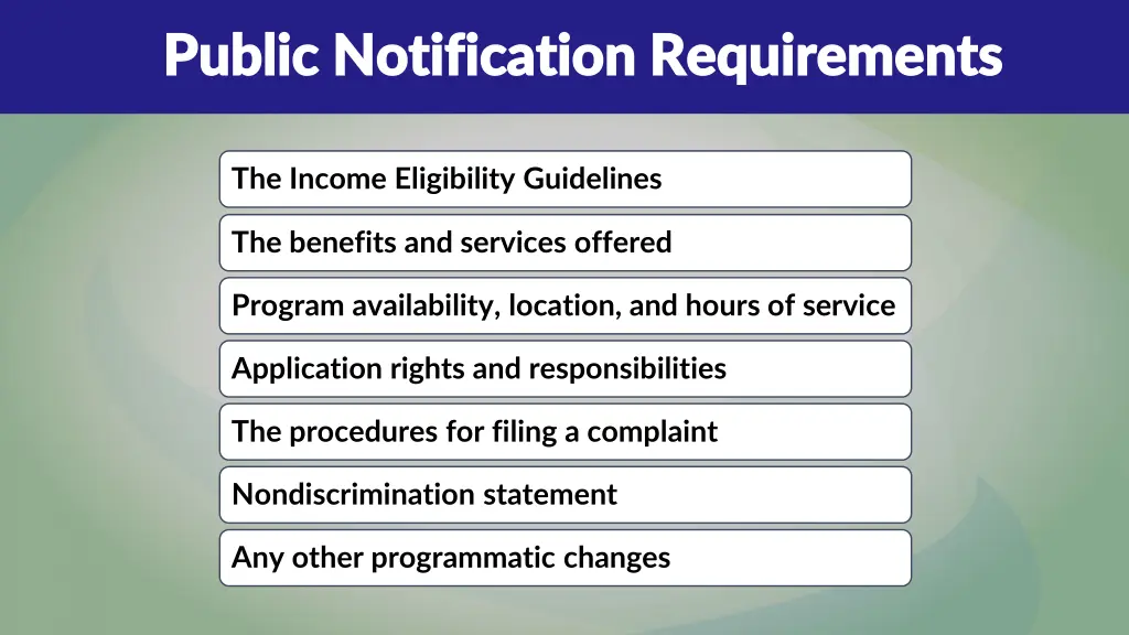 public notification requirements public