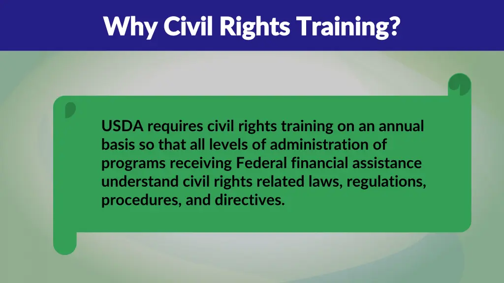 why civil rights training why civil rights