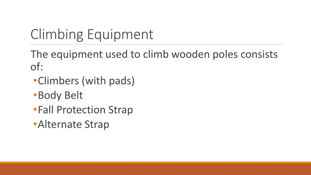 climbing equipment