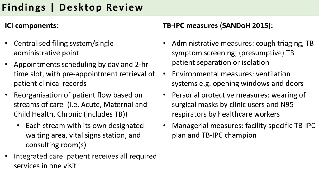 findings desktop review