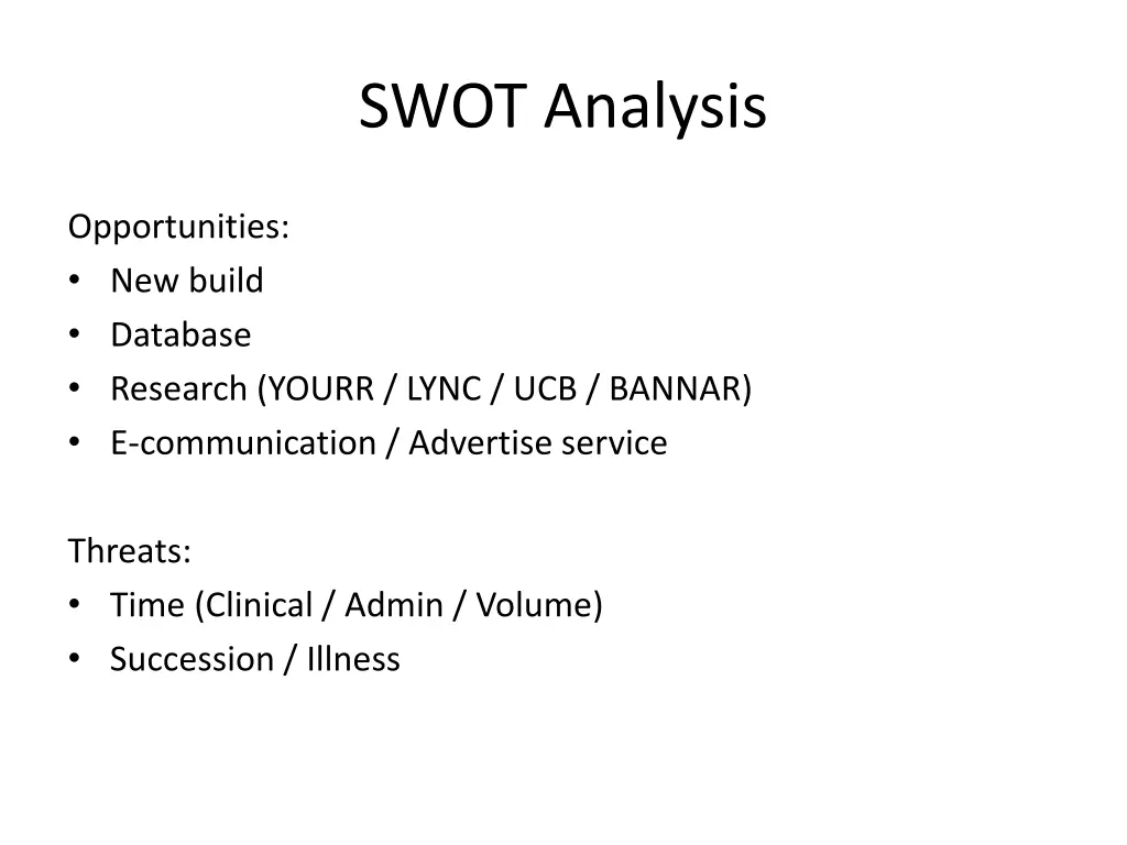 swot analysis 1