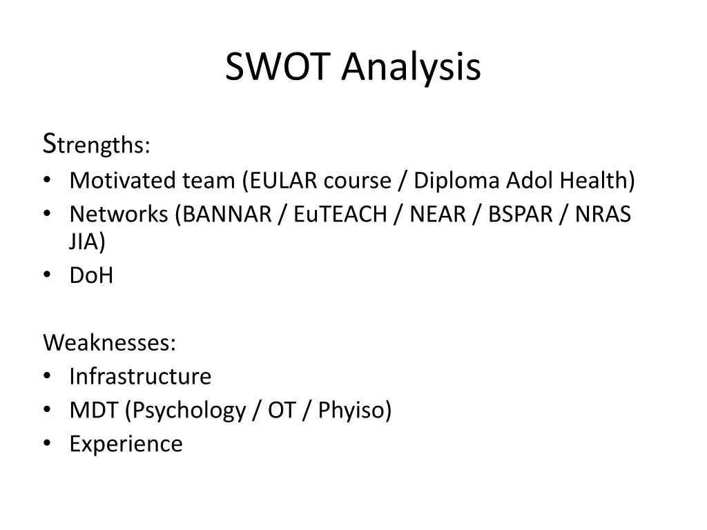 swot analysis