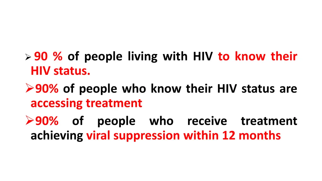 90 of people living with hiv to know their