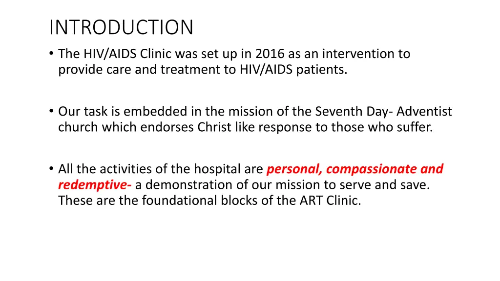 introduction the hiv aids clinic