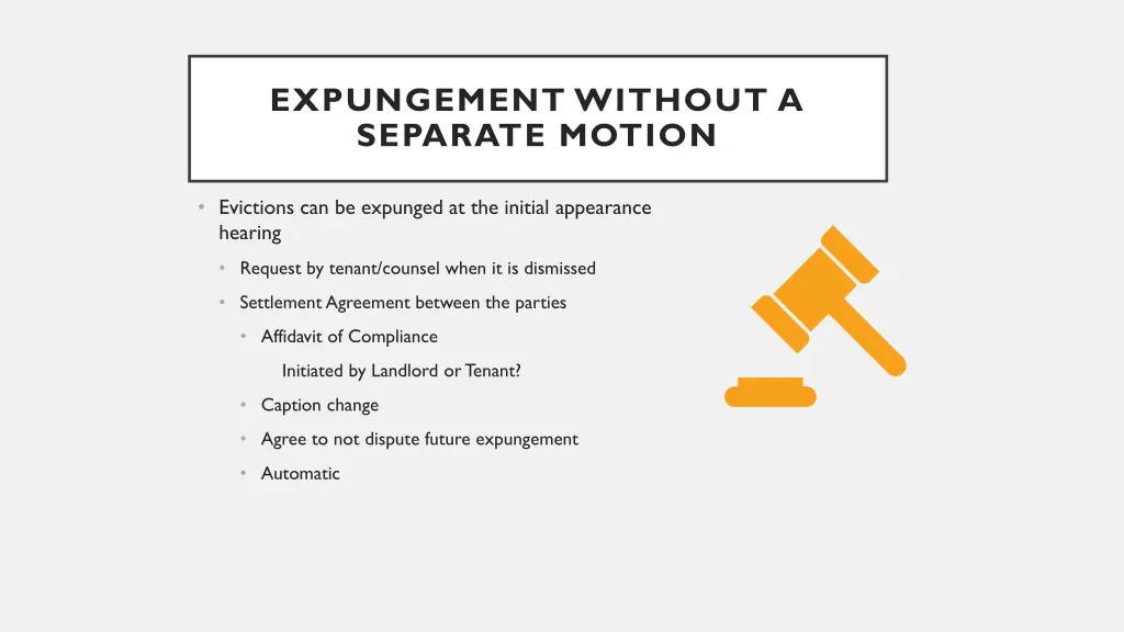 expungement without a separate motion