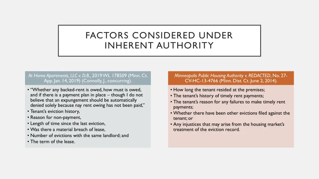 factors considered under inherent authority