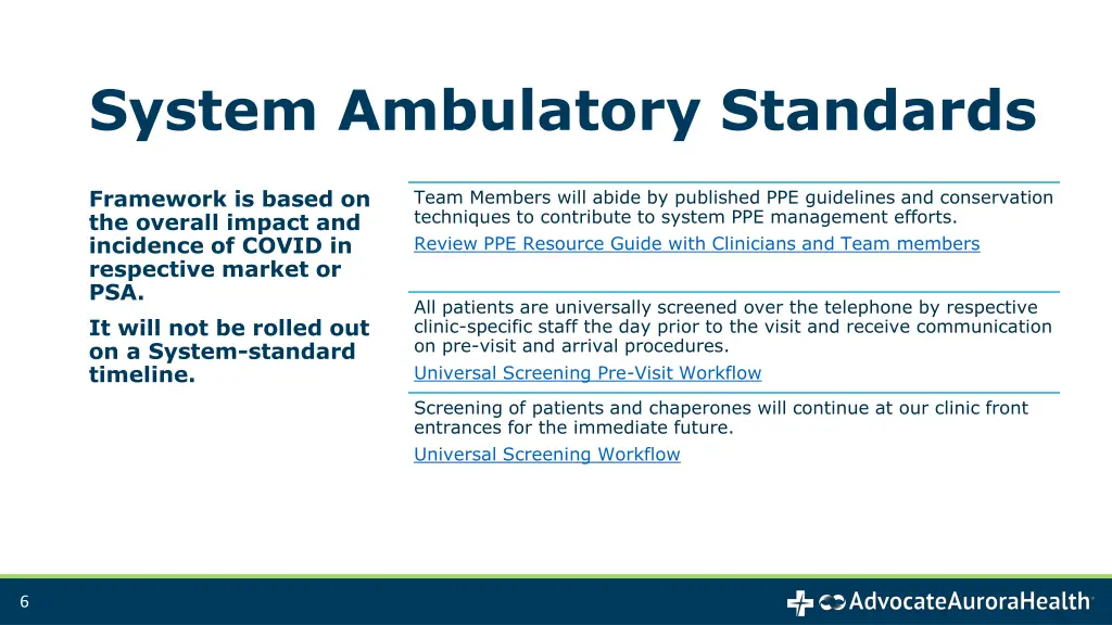 system ambulatory standards 1