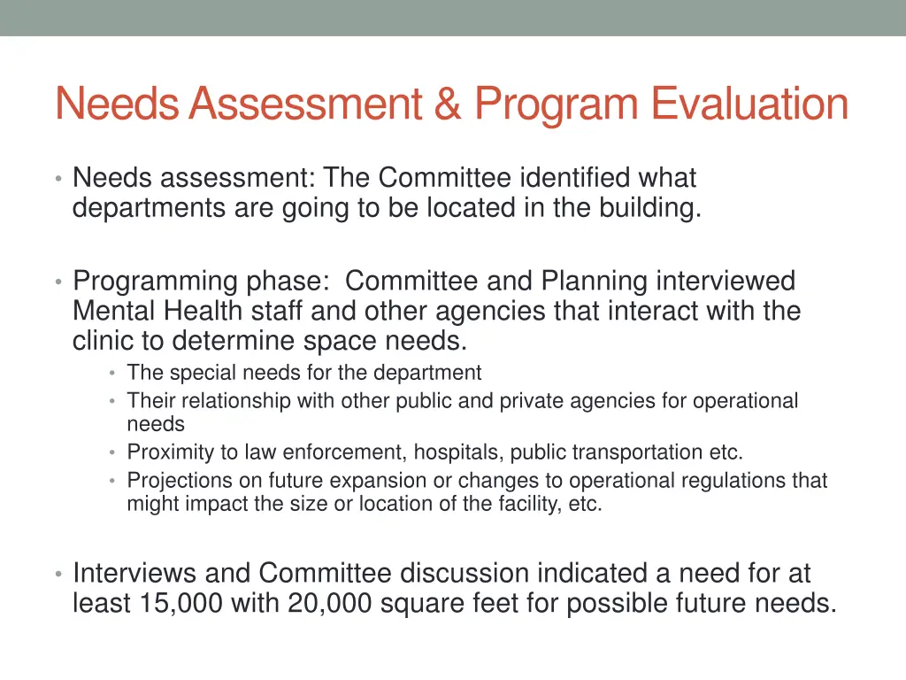 needs assessment program evaluation