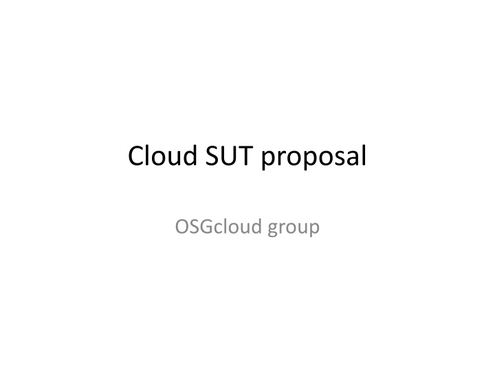 cloud sut proposal