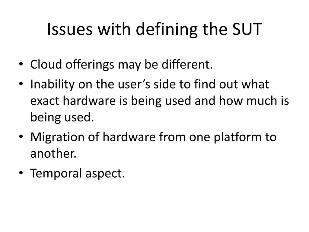 issues with defining the sut