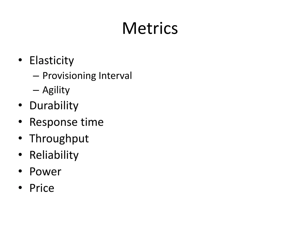 metrics