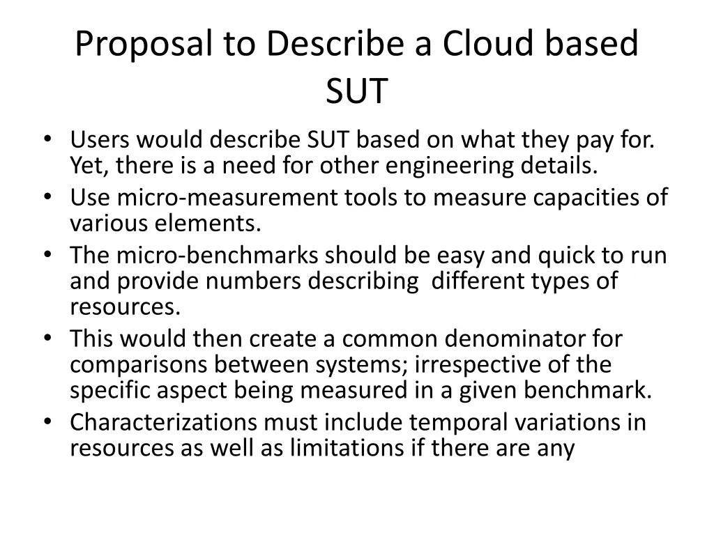 proposal to describe a cloud based sut users