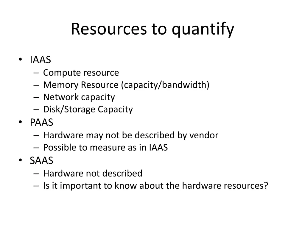 resources to quantify