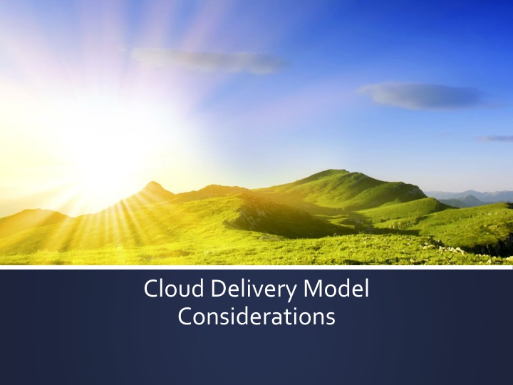 cloud delivery model considerations