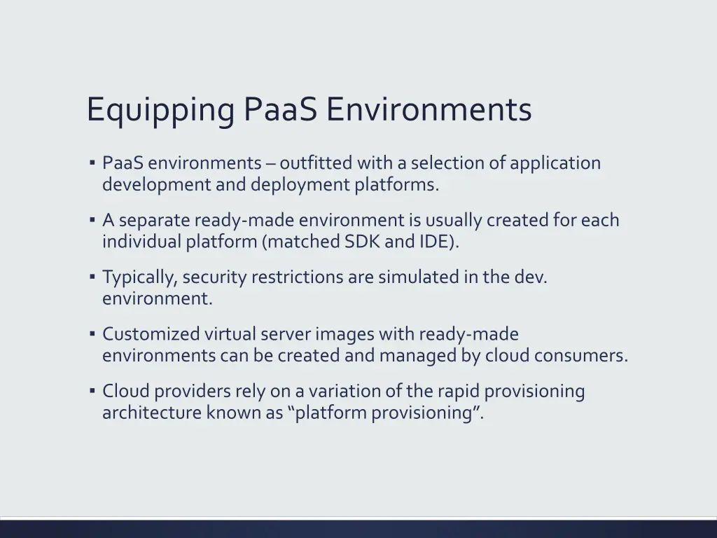 equipping paas environments