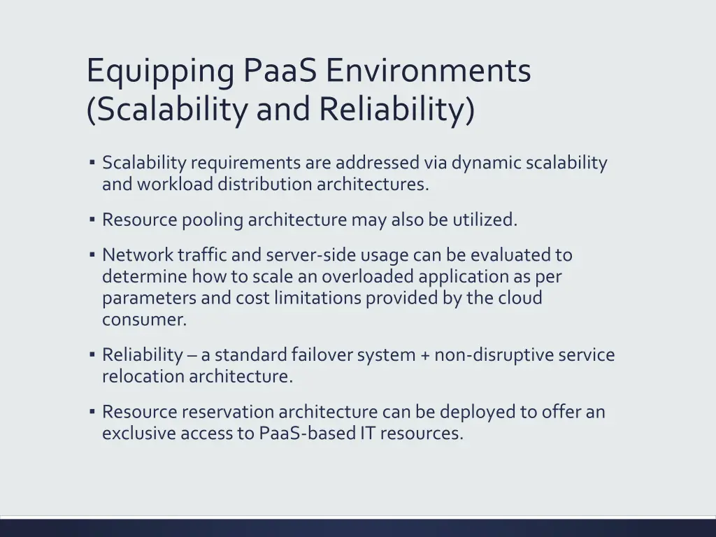 equipping paas environments scalability