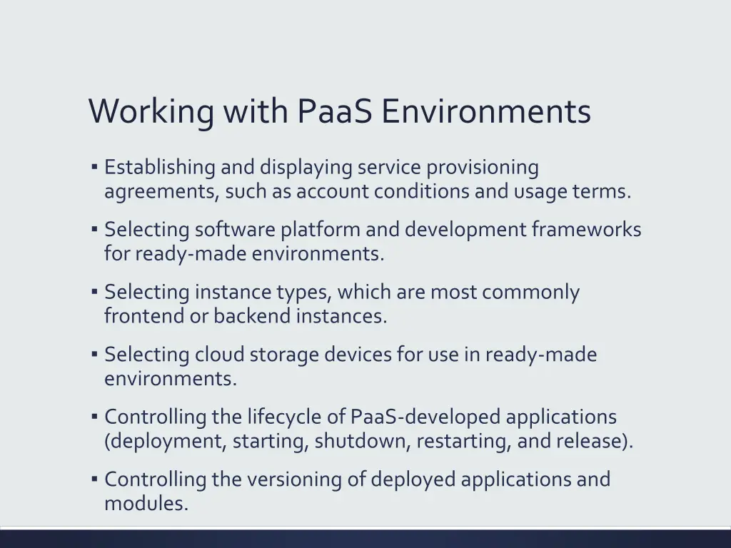 working with paas environments 1