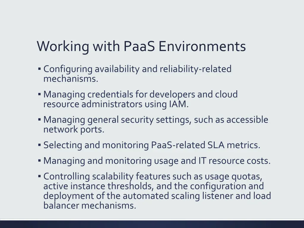 working with paas environments 2