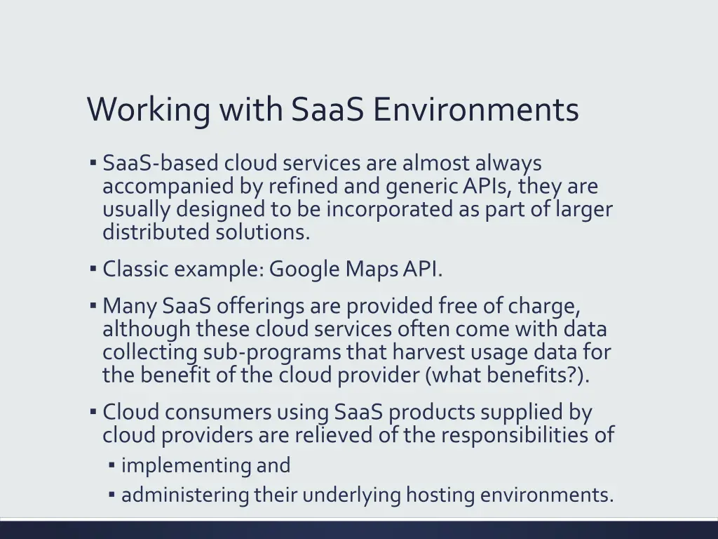 working with saas environments