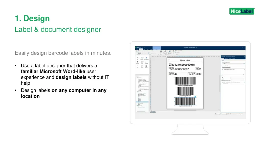 1 design label document designer