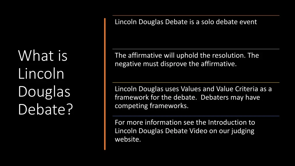 lincoln douglas debate is a solo debate event