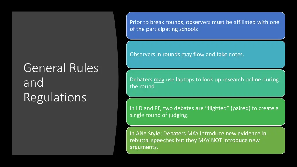 prior to break rounds observers must