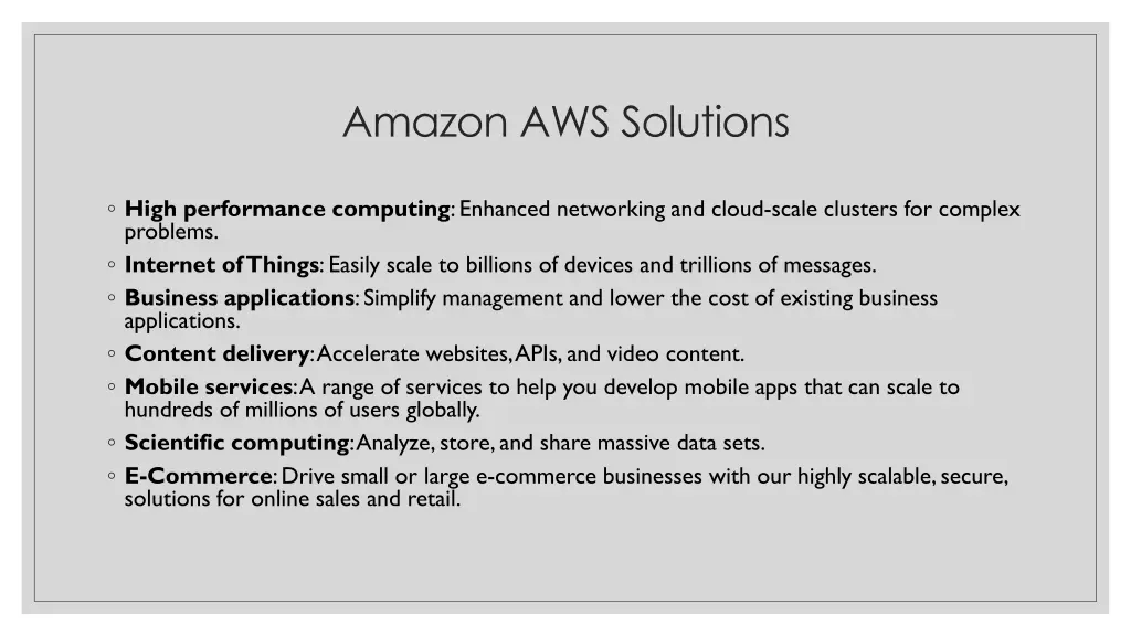 amazon aws solutions 1