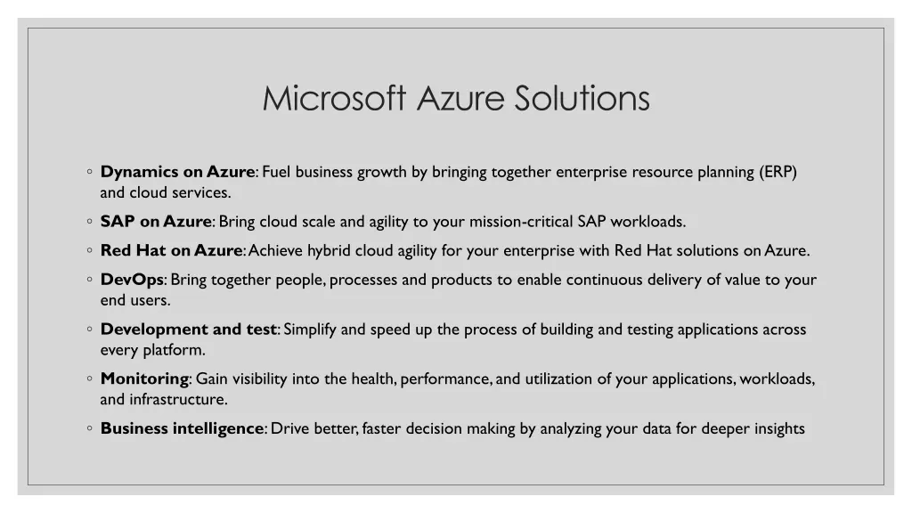 microsoft azure solutions 1