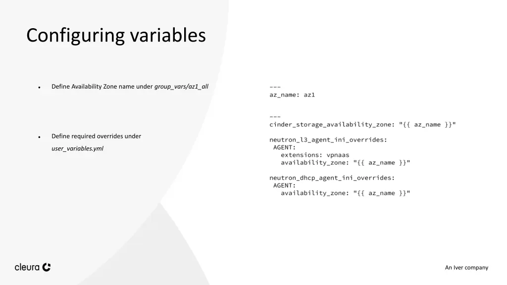 configuring variables