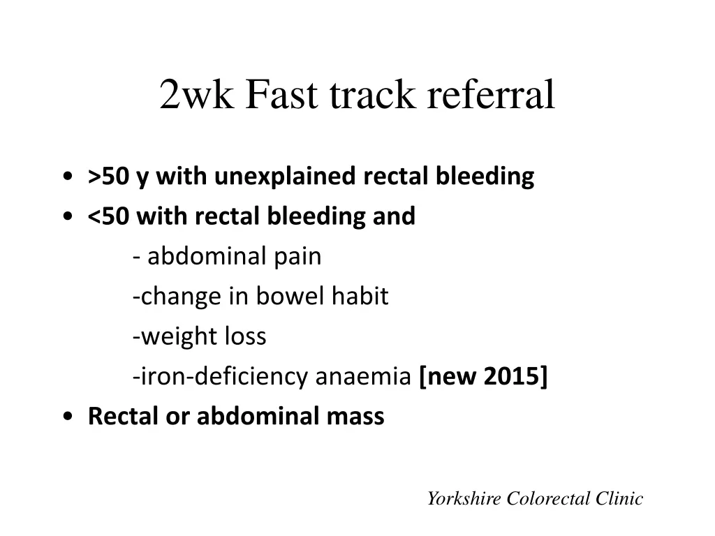 2wk fast track referral