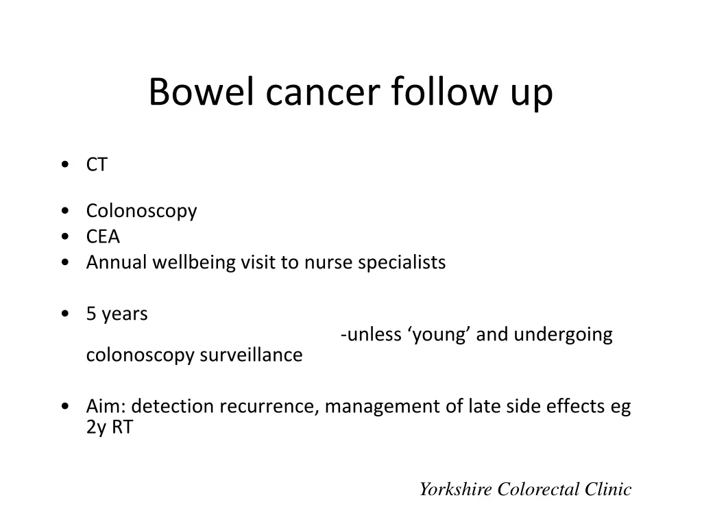 bowel cancer follow up