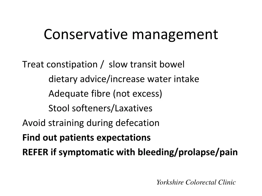 conservative management