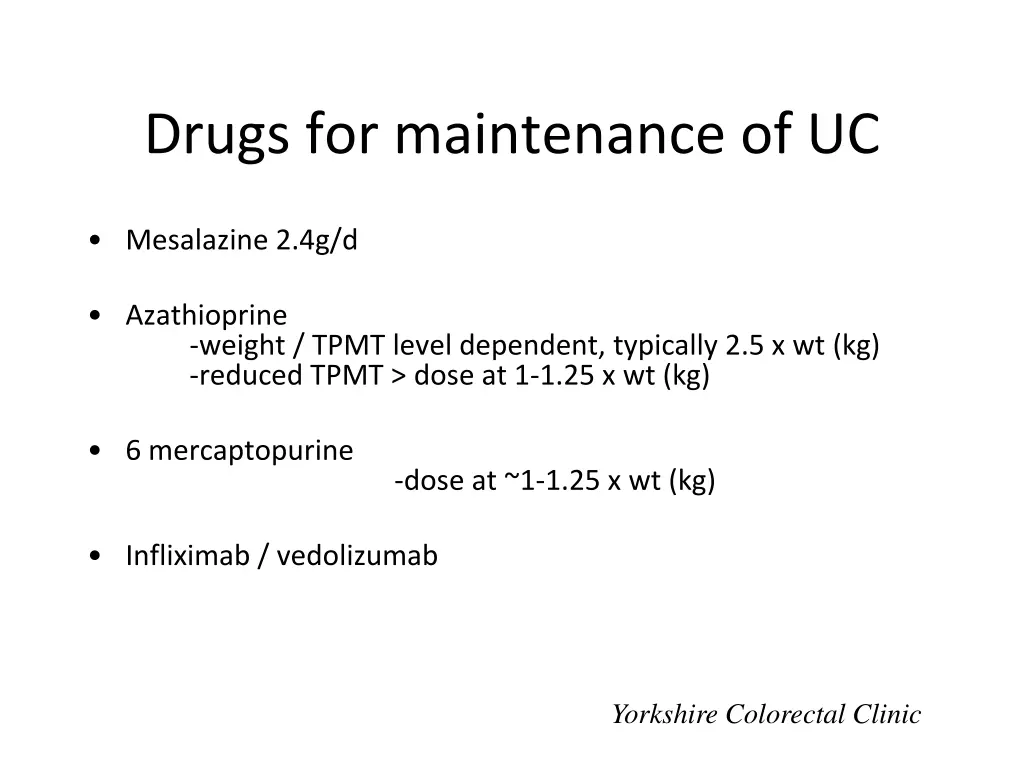 drugs for maintenance of uc