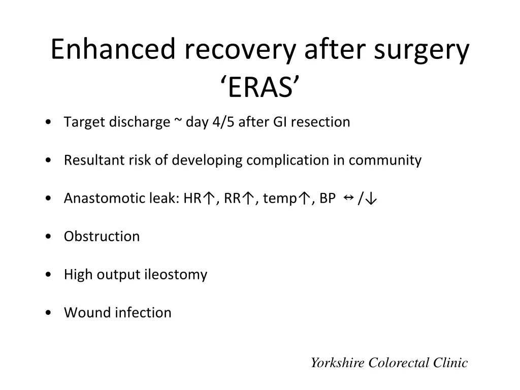 enhanced recovery after surgery eras