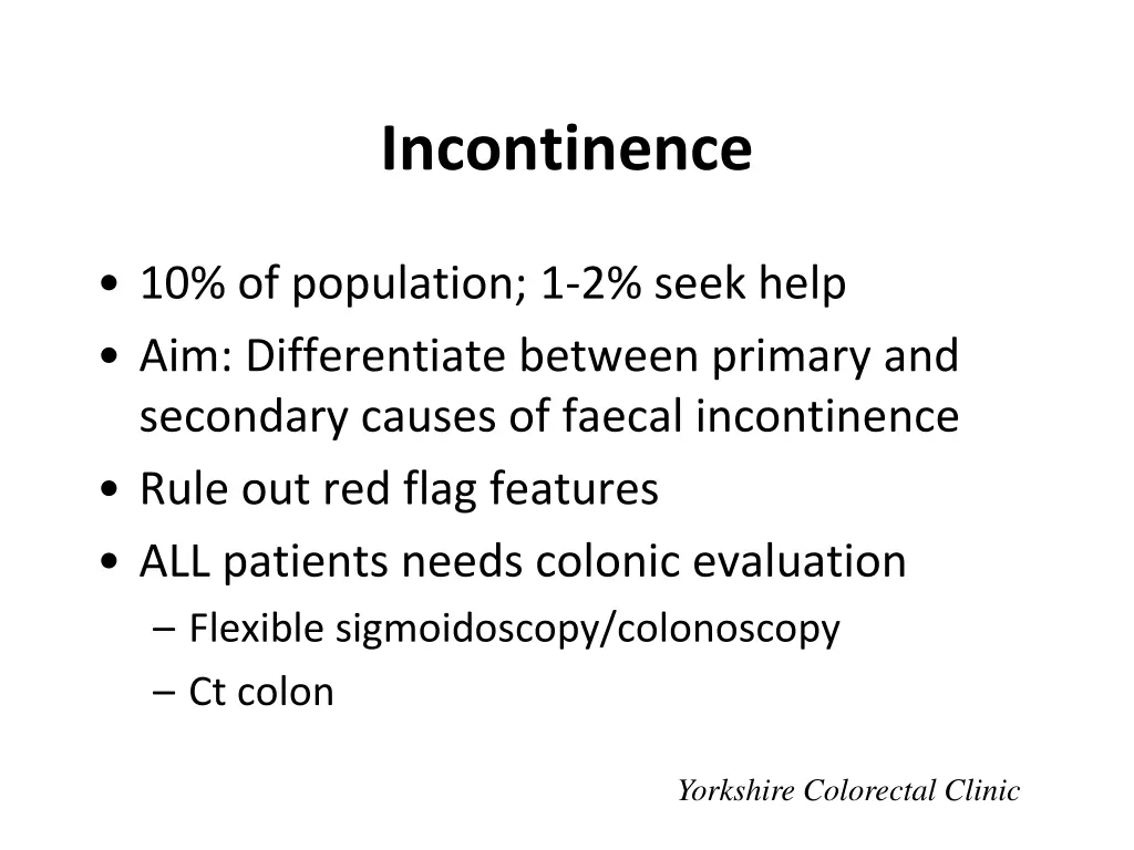 incontinence