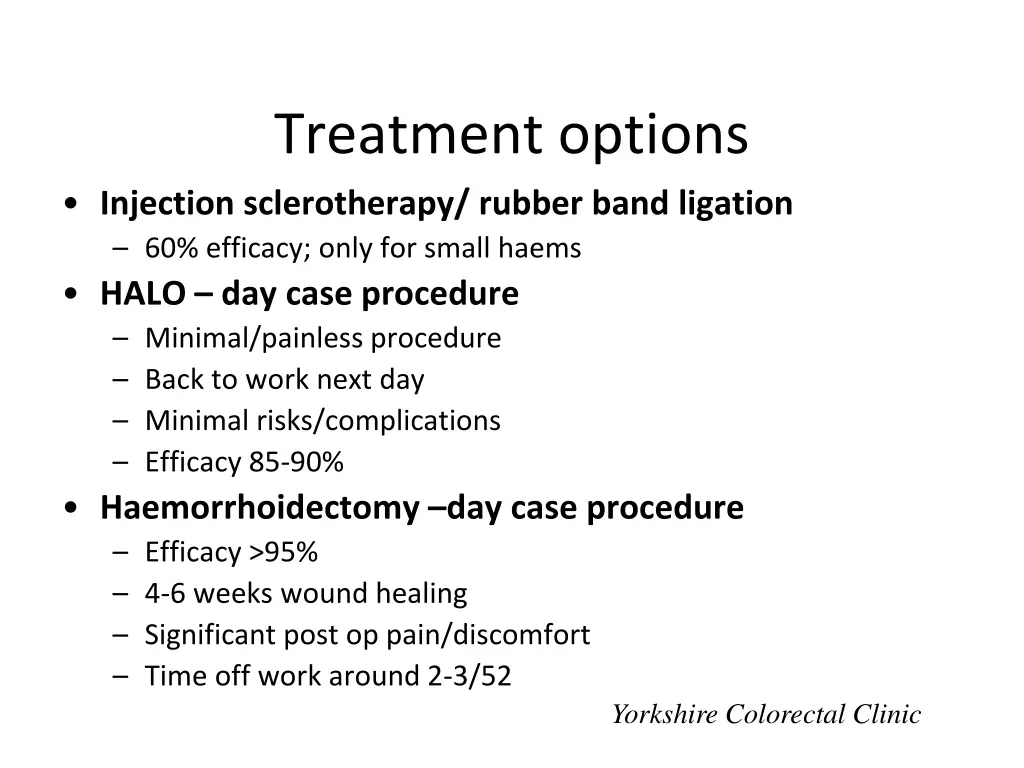 treatment options injection sclerotherapy rubber