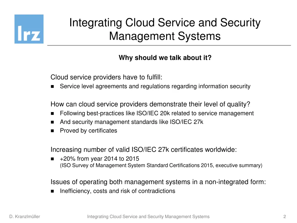 integrating cloud service and security management 1