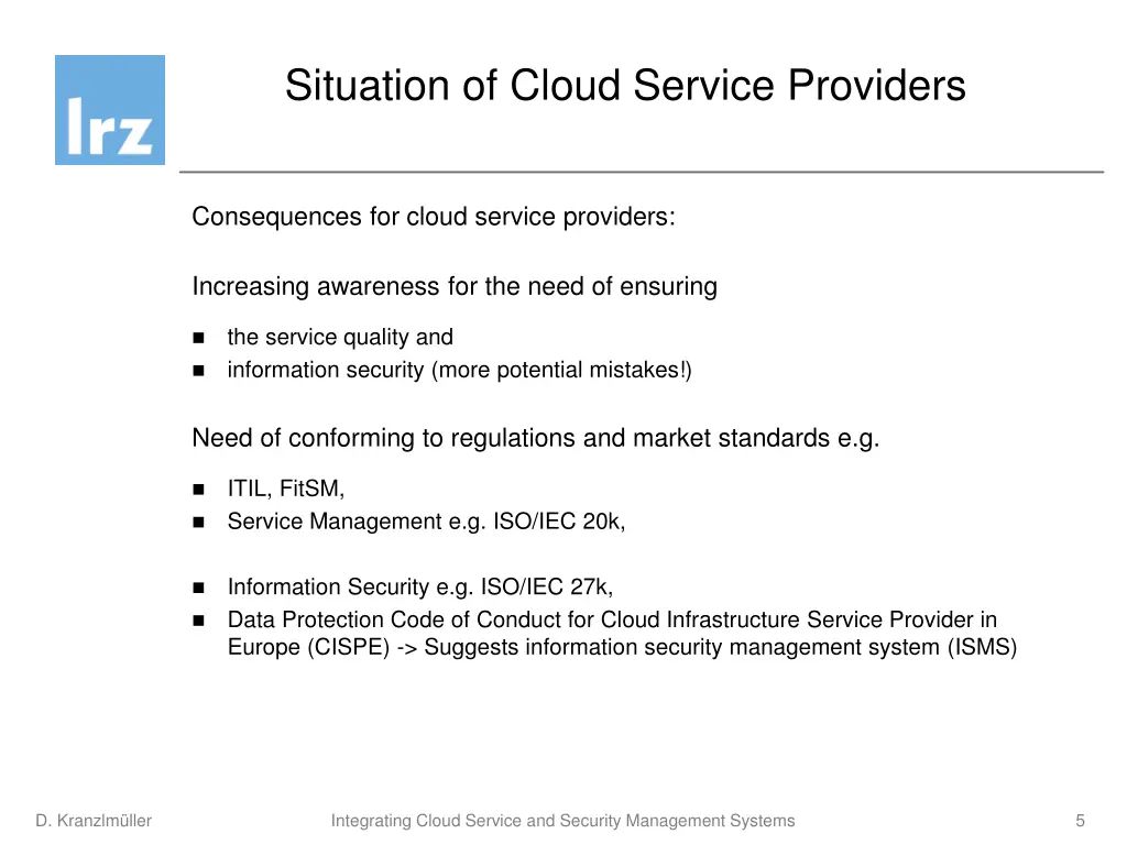 situation of cloud service providers