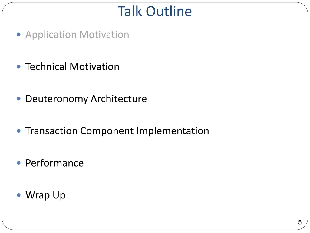 talk outline